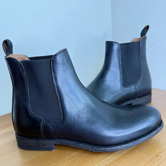 NEW FRYE TYLER Black Leather Chelsea Boot Men’s 10D - Picture 5 of 11